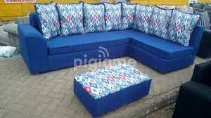 readily available blue l shaped sofa in