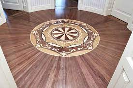 wood inlay floor medallion