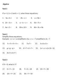 algebra worksheet guide for the 11 plus