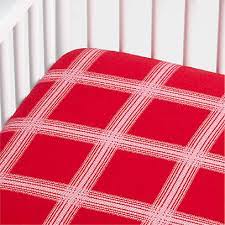 Organic Flannel Red Plaid Baby Crib
