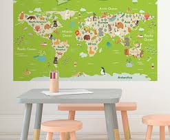 map multicolor easy wall stickers