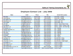 Company Contact List Template Phone Email Templates Wordcel
