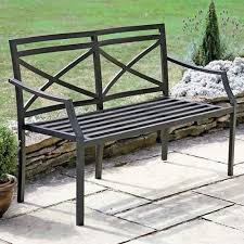 Color Coated Wrought Iron Garden Bench