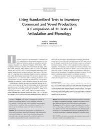 Pdf Using Standardized Tests To Inventory Consonant And