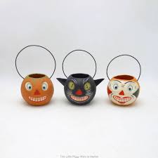 Bethany Lowe Designs Mini Halloween Bucket Ornaments Set