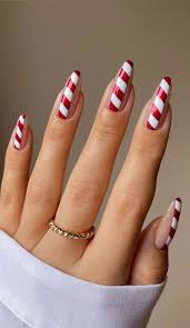 candy cane almond nails