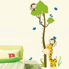 Details About Monkey Giraffe Tree Height Chart Measurment Kids Room Wall Decals Vinyl Stickers