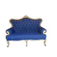 Antique Louis Xv Blue Sofa With Gilt
