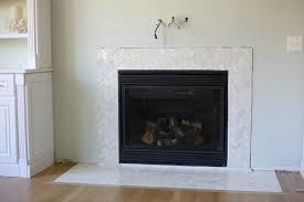Marble Herringbone Fireplace Surround