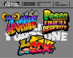 create graffiti text design for t shirt