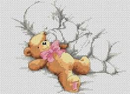 Details About Cross Stitch Chart New Baby Birth Sampler Baby And Teddy Pink Flowerpower37 Uk