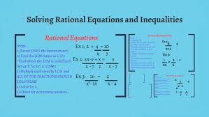 Solving Rational Equations And