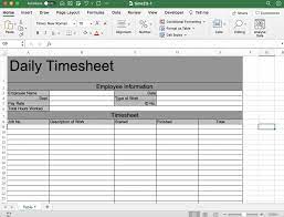 how to create a timesheet in excel