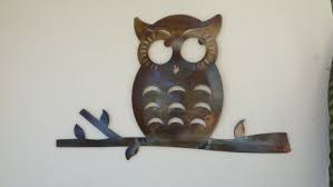 Thoughtful Owl Recycled Metal Wall Art