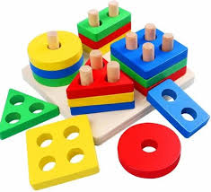 multicolor wooden shape sorter child