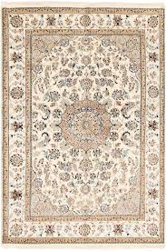 hand knotted silk wool ivory rug