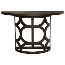 Tuxedo Half Round Console Table In Brown