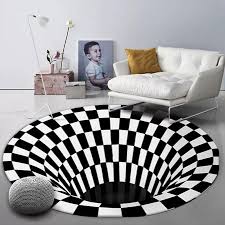 3d geometric illusion non slip carpet