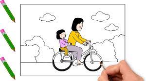 Hướng Dẫn Bé Vẽ Tranh Phong Cảnh - Bức Tranh Mẹ Chở Bé Đi Học - YouTube