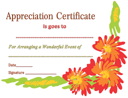 Certificate Of Appreciation Template For Event Organizer