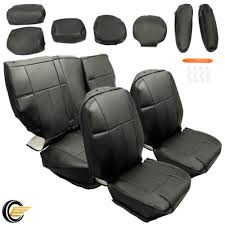 Black Synthetic Leather Seat Covers Kit