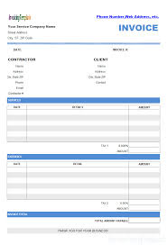 Contractor Template Invoice Excel Uk Free Australia Independent Word