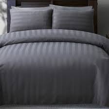 double bedding set stripe grey 200x200