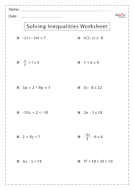 Inequalities Worksheets With Answer Key