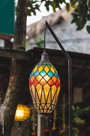 Old Beautiful Hanging Lamp Outside In