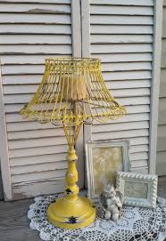 Unique Yellow French Country Lamp Candle Holder Scrolled