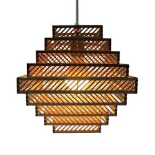1 Bulb Tiered Hanging Ceiling Light Chinese Style Wooden Pendant Lighting For Living Room Beautifulhalo Com