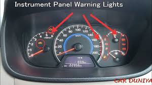 warning lights car instrument panel
