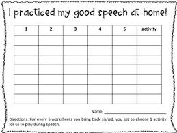 Simple Speech Homework Incentive Chart