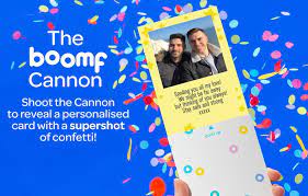 Boomf is a uk company which delivers personalised gifts through the letterbox. The Birthday Card That Shoots Confetti The Boomf Cannon