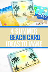 She used a simple masking technique with ink blending to create the sand, ocean and sky and added cute stamped images from jane's doodles over top to create each scene. 4 Summer Beach Card Ideas To Make It S Me Jd