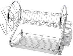 Aside from bamboo knife blocks and silicone mats, the most popular dish rack materials are stainless steel and hard plastic, though both have their pluses and minuses. Skyzone Stainless Steel S Shape 2 Layer Dish Drying Rack Cup Plate Drainer Strainer Kitchen Rack Utensil Kitchen Rack Price In India Buy Skyzone Stainless Steel S Shape 2 Layer Dish Drying Rack