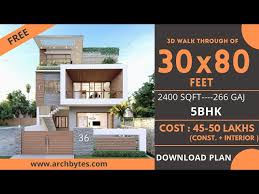 30 80 House Design 3d 2400 Sqft 266