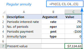 using pv function in excel to calculate