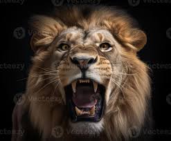 detailed portrait of a roaring lion s