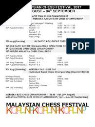 All the events will be held in cititel midvalley hotel, kuala lumpur. 14th Malaysian Chess Festival 2017v1