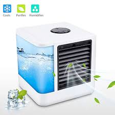 A swamp cooler, which pulls the warm air from your room and runs it through the cool water it has in its tank.that's how it manages to decrease the overall heat in the room. 7 Colors Mini Portable Air Conditioner Humidifier Purifier Usb Air Cooler Light Desktop Air Cooling Cooler Fan For Home Office Myestore711