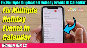 duplicated holiday events in calendar