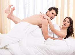 Young Love Couple In Bed, Romantic Scene In Bedroom. Фотография, картинки,  изображения и сток-фотография без роялти. Image 35702245