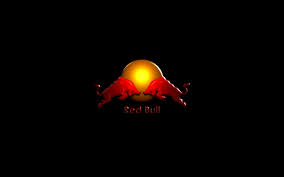 red bull logo on black background hd
