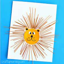spaghetti lion craft for kids crafty