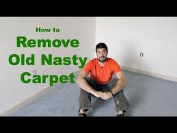 how to remove old nasty carpet diy