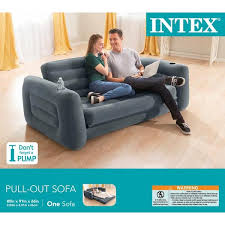 Intex Queen Size Pull Out Sofa Bed Sleep Away Futon Inflatable Couch