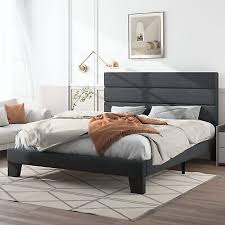 Fabric Upholstered Platform Bed Frame