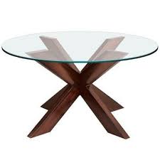 dark wood x base coffee table glass