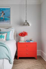 Light Gray Bed With Bright Orange